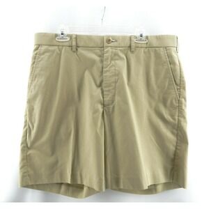 Sportif Stretch Flat Front Shorts Khaki Tan Poly/Cotton/Spandex Men's Size 38
